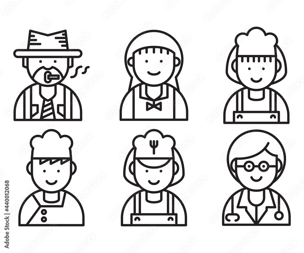 job and profession profile avatar vector set job and profession profile avatar vector set