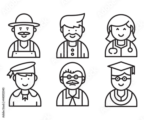 people and profession profile avatar vector set