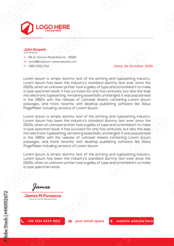 Modern and corporate letterhead design template