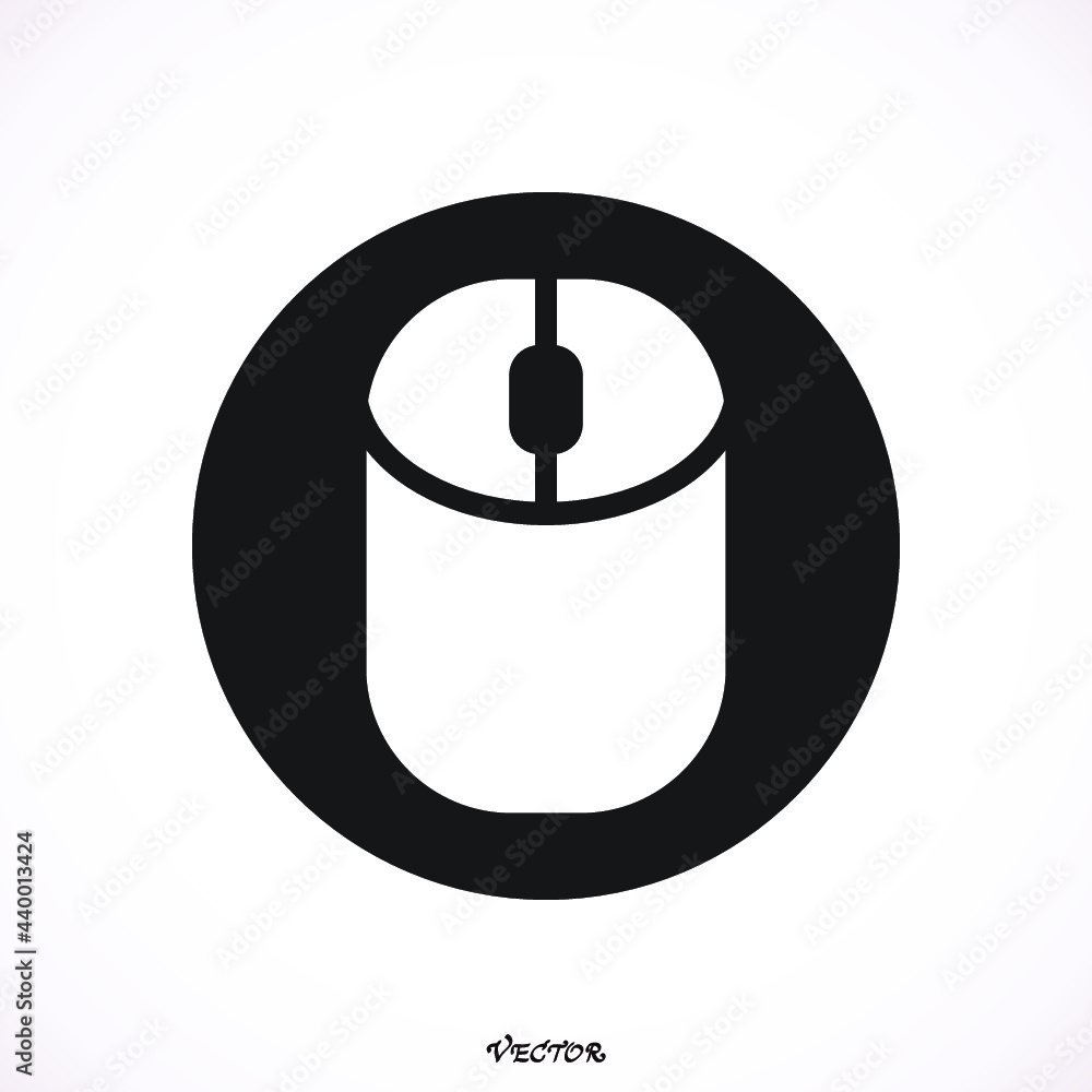 Obraz premium Computer mouse icon, vector illustration. Flat design style