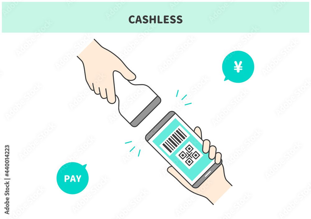 スマホ キャッシュレス決済 バーコードリーダー イメージ イラスト Stock Vektorgrafik Adobe Stock
