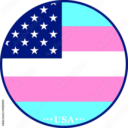 Pride flag in the style of the USA flag. LGBT, transgender, love, freedom. Fight symbol.