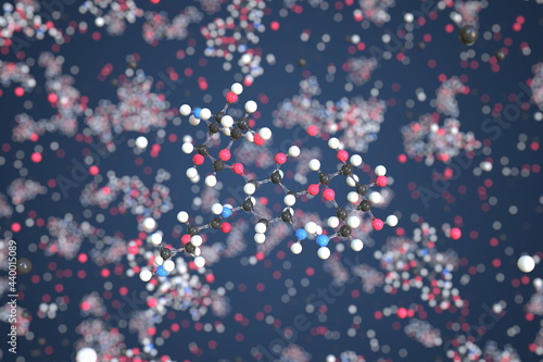 Amikacin molecule. Conceptual molecular model. Chemical 3d rendering photo