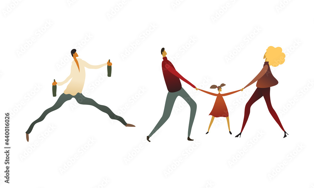 Fototapeta premium People Experiencing Negative Emotions Isolated on White Background Vector Set