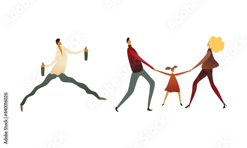 People Experiencing Negative Emotions Isolated on White Background Vector Set