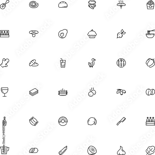 icon vector icon set such as: liter, fungus, mocha, classic, spoon, squash, macaroni, russula, lemon, wildlife, pepper, flavor, arabic, clam, season, chicken, ginger, blade, sketch, single