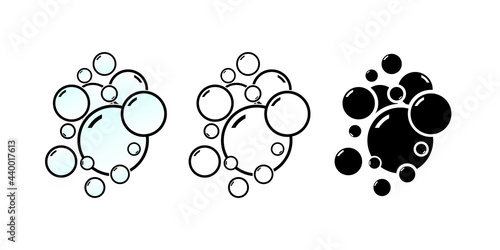 Set of bubble icon. Soap foam, fizzy drink. Illustration vector