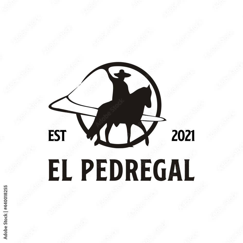 classic retro horse rider logo design