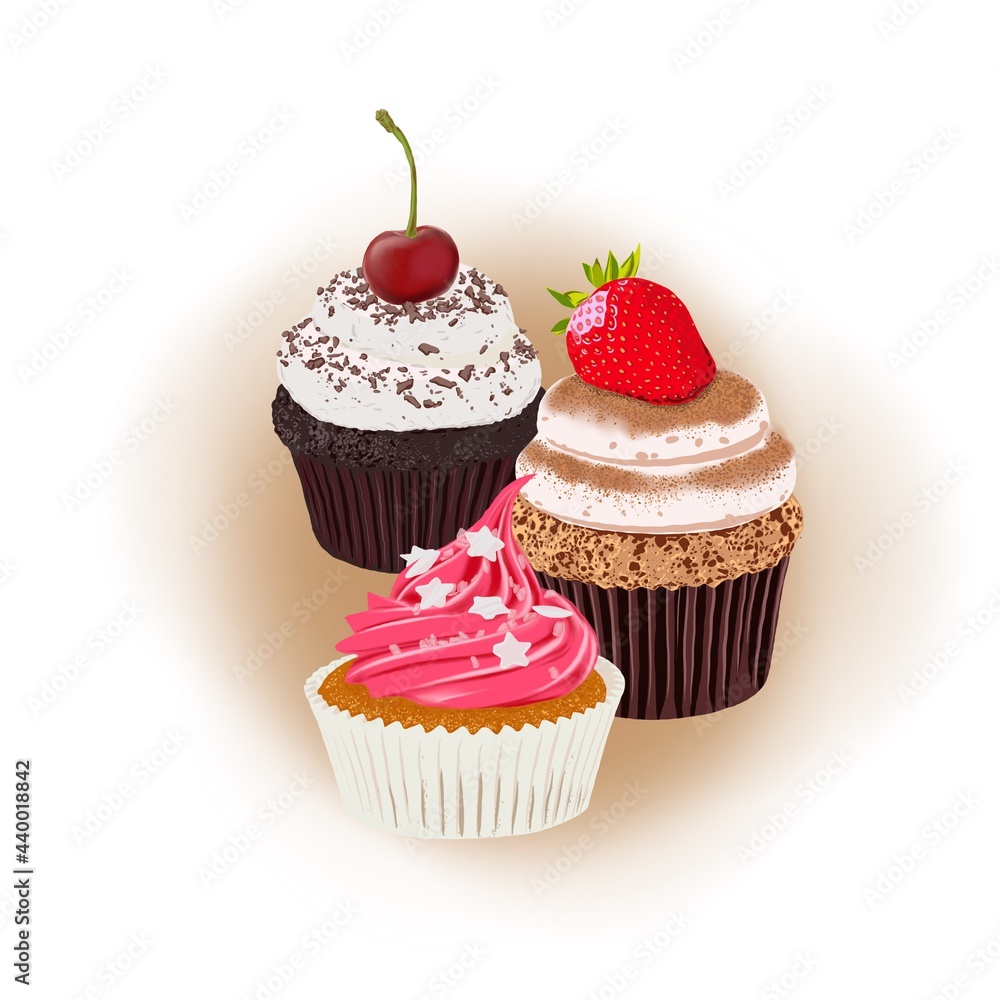 cupcake with cherry cupcake with cherry