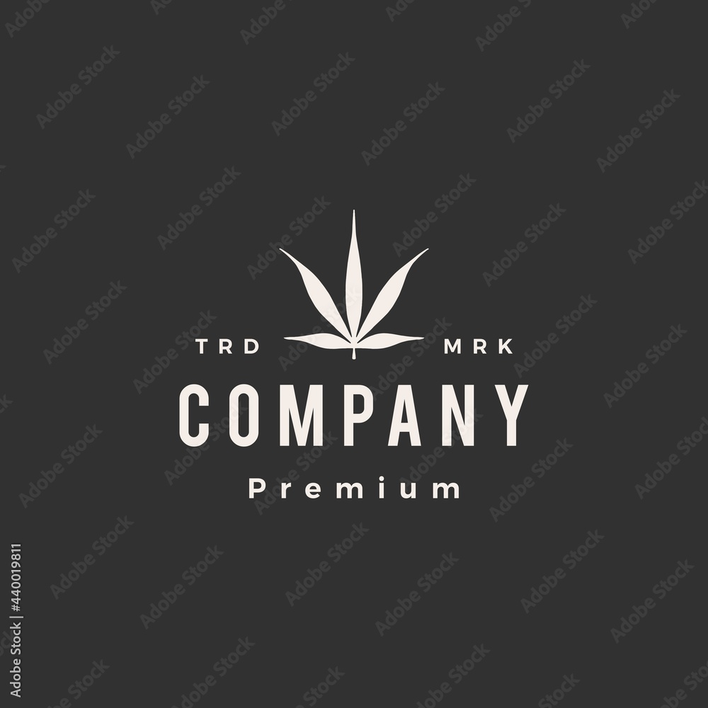 ruderalis cannabis hipster vintage logo vector icon illustration