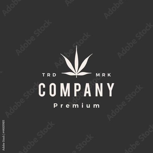 ruderalis cannabis hipster vintage logo vector icon illustration