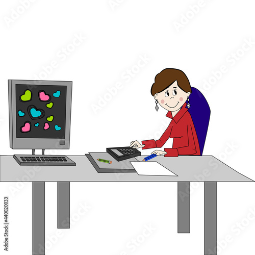 Secretaria trabajando en la oficina.