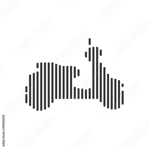 Moter Scooter black barcode line icon vector on white background.