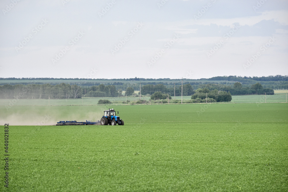 tractor on the field
