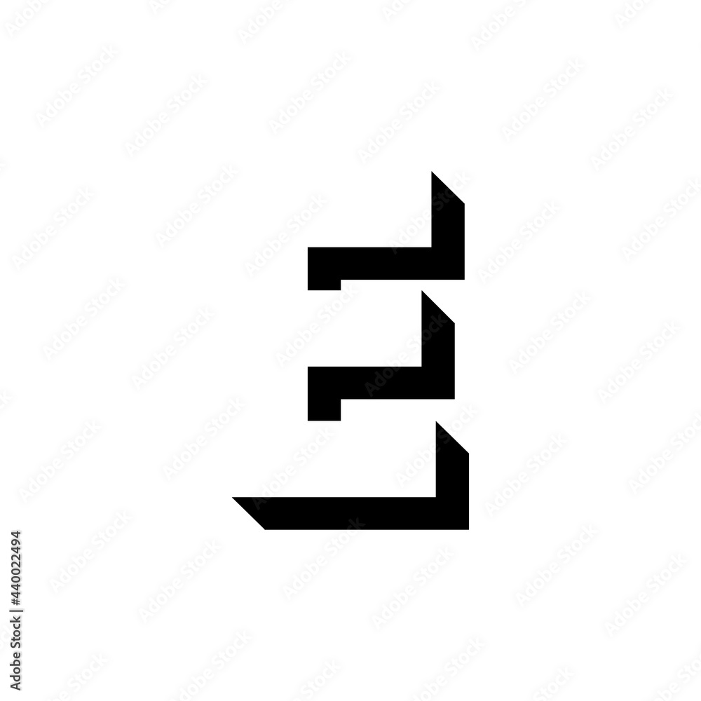 Vector Geometric Shadow Letter E Vector Geometric Shadow Letter E