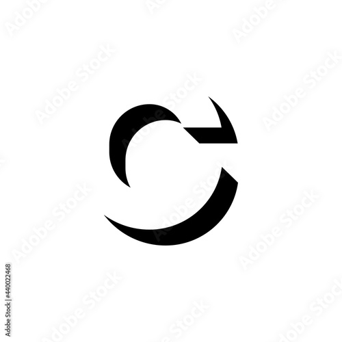 Vector Geometric Shadow Letter C