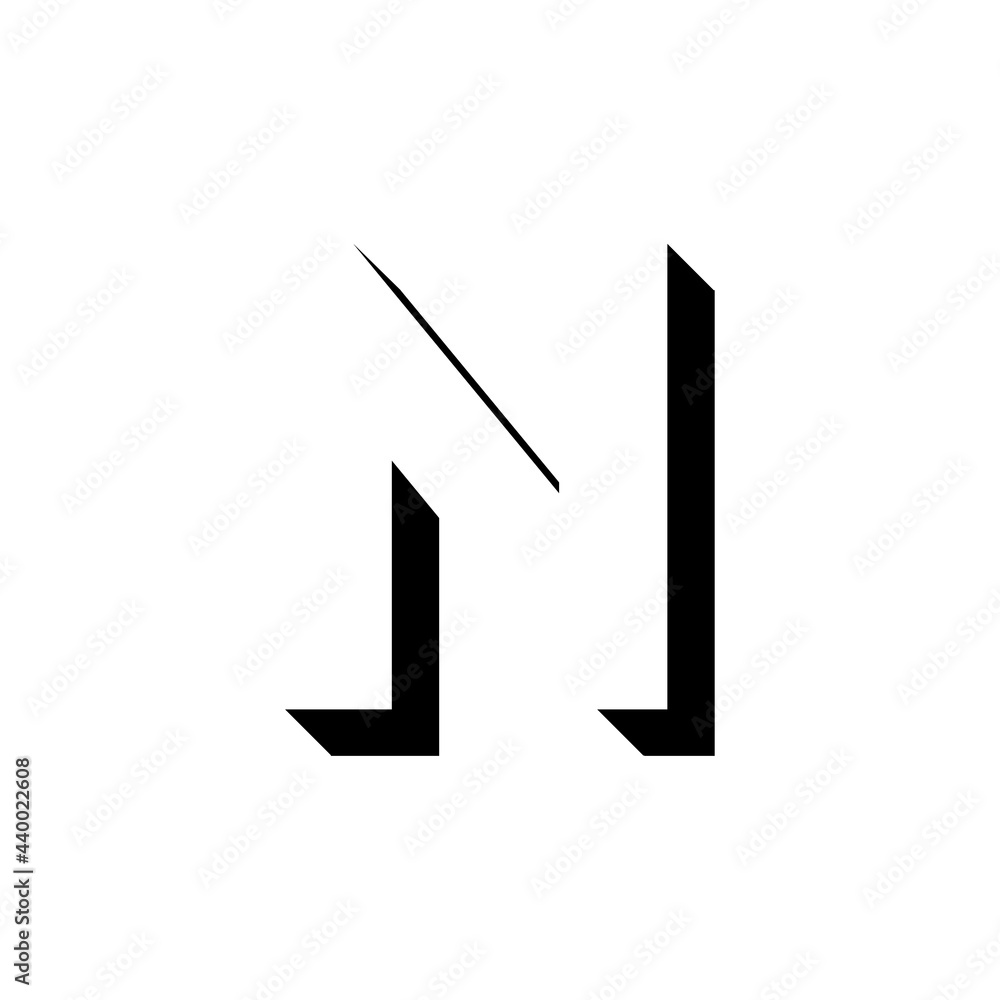 Vector Geometric Shadow Letter N Vector Geometric Shadow Letter N