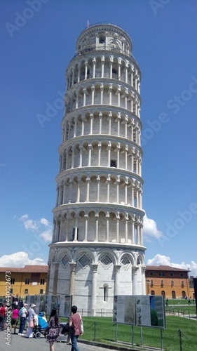 The Leaning Tower of Pisa or simply the Tower of Pisa is the campanile, or freestanding bell tower, of the cathedral of the Italian city of Pisa, known worldwide for its nearly four-degree lean, the r