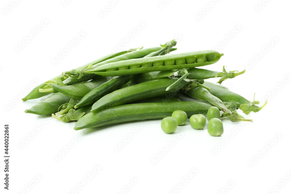 Fresh green pea isolated on white background Fresh green pea isolated on white background