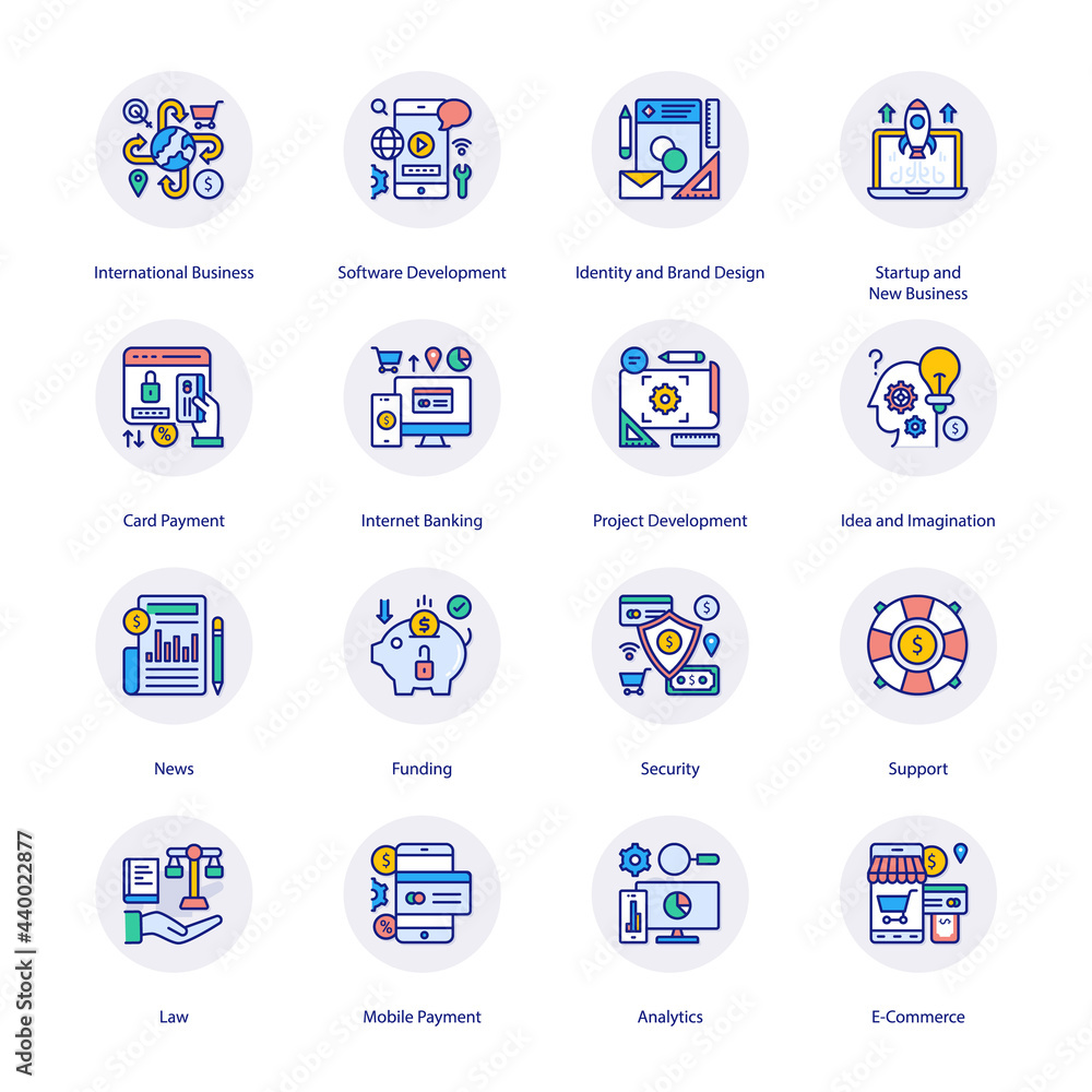 E-Commerce Flat Circle Icons - Vectors E-Commerce Flat Circle Icons - Vectors