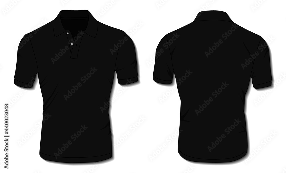 Black Polo Shirt Template Stock Vector | Adobe Stock