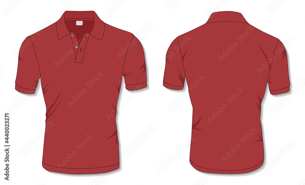 Red Polo Shirt Template Stock Vector | Adobe Stock