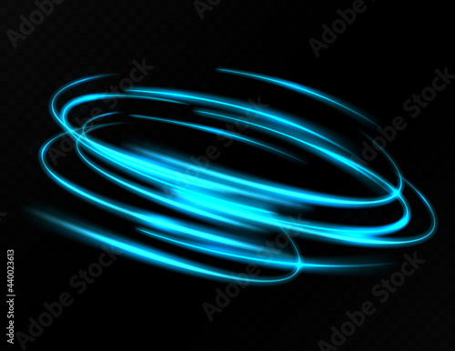 Blue cirlce light with tracing effect