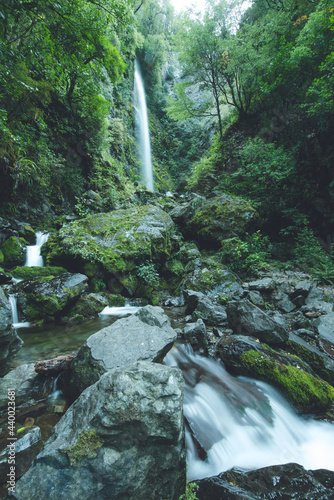 Whisky Falls on Lakeside Track, Nelson Lakes National Park, New Zealand photo