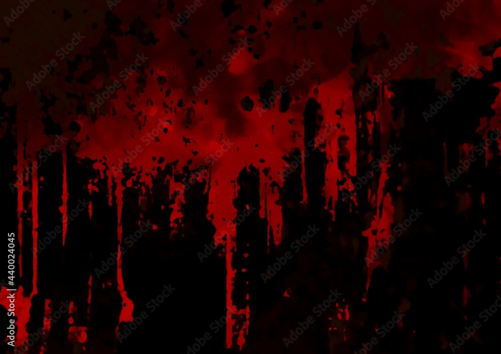 幻想的なホラーな赤と黒の滲むテクスチャ背景 Stock イラスト | Adobe Stock