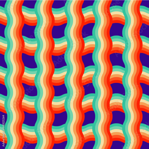 60s and 70s vibes Vintage Geo Art  waves Pattern Vector illustration. Trendy background pattern. Trendy wave pattern design. Waves colorful style wallpaper background. 