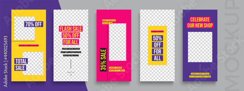 Trendy editable Sale Stories template. Design for social media.