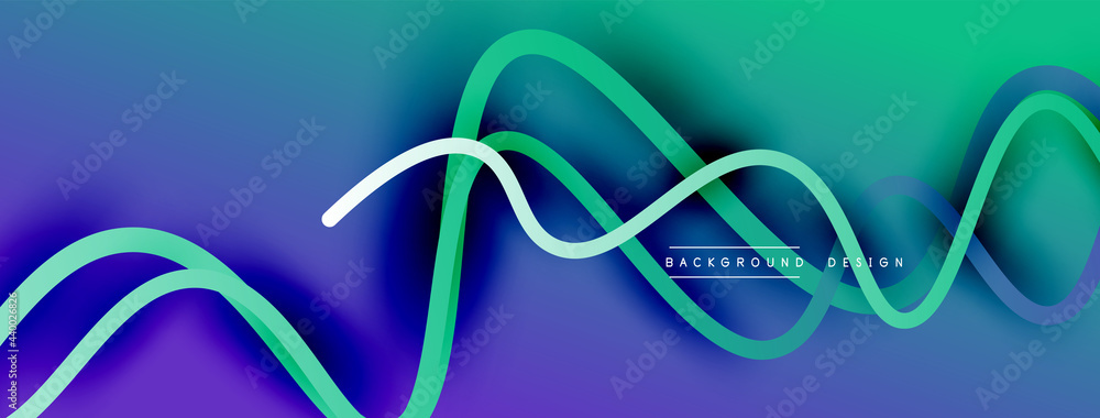 Abstract gradient background with wave line with shadow effect. Geometric composition. 3D shadow effects and fluid gradients Abstract gradient background with wave line with shadow effect. Geometric composition. 3D shadow effects and fluid gradients
