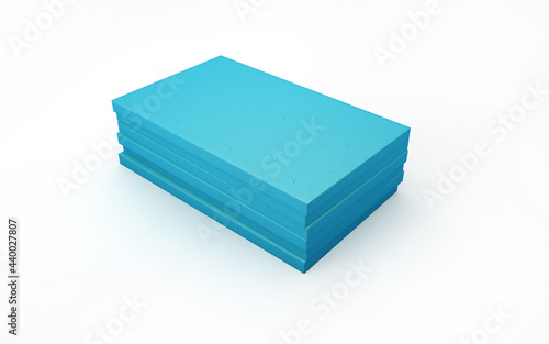 Cuadro en lienzo Stack of extruded polystyrene foam insulation material boards isolated on white background