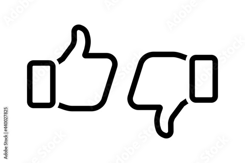 Like and dislike icon vector illustration in outline style