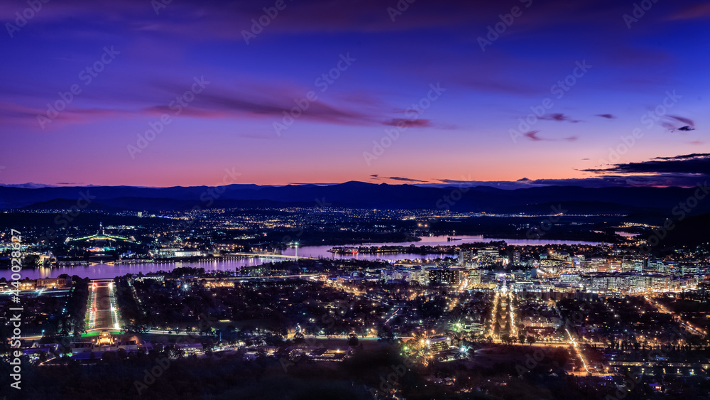 Canberra city at Blue Hour