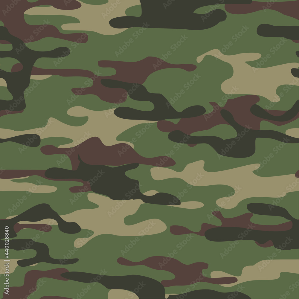Vetor de Camouflage seamless pattern from spots. Military texture
