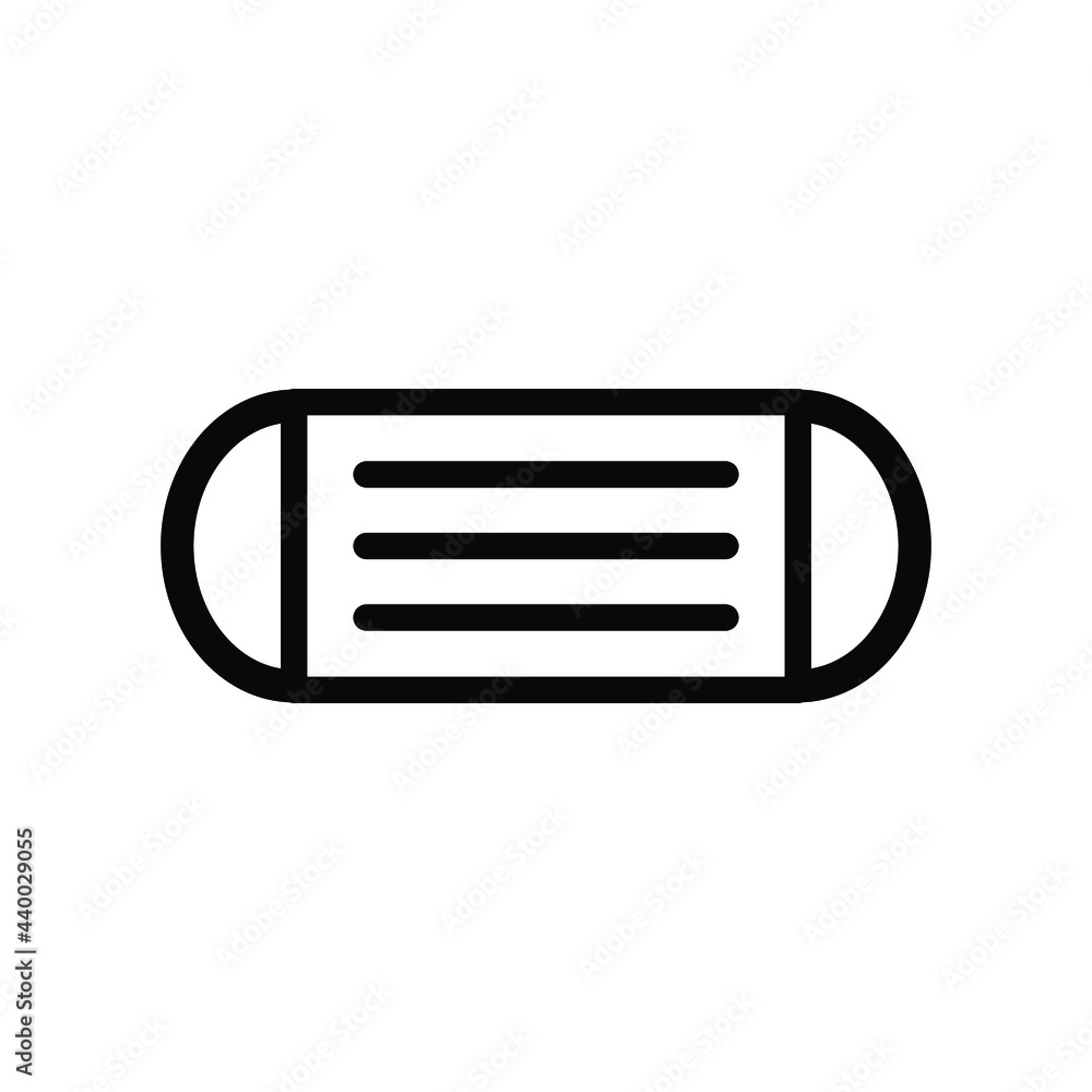 Face mask icon. Protective surgical or medical mask icon. Medical mask icon. Black icon. Vector illustration. Face mask icon. Protective surgical or medical mask icon. Medical mask icon. Black icon. Vector illustration.