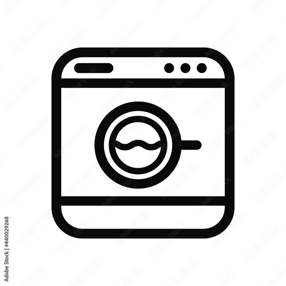 Washing machine icon. Black icon. Vector illustration. Washing machine icon. Black icon. Vector illustration.