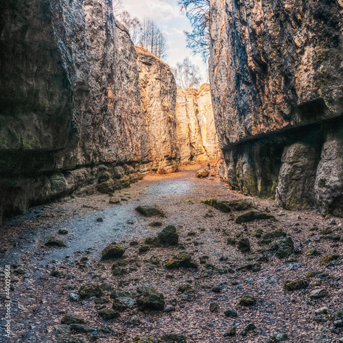 Stone Bowl gorge - a unique nature reserve. Gorge in mountains landscape nature on Dagestan. Russia.