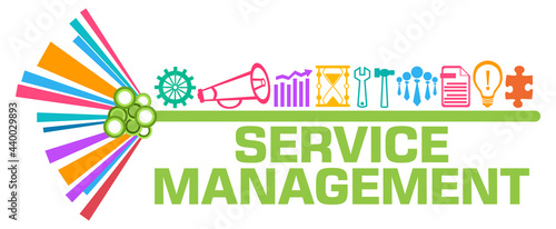 Service Management Business Symbols Top Colorful Graphics Text 