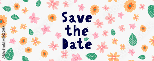 Lovely spring concept card. Awesome flowers and birds made in watercolor technique. Bright romantic card with summer flowers in vector. Charming Save the Date background