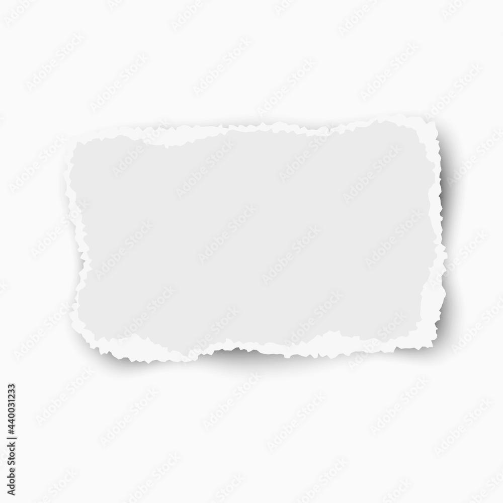 White vector paper tear with shadow placed on white background White vector paper tear with shadow placed on white background
