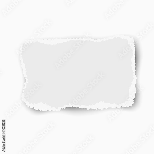 White vector paper tear with shadow placed on white background