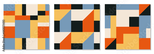 Trendy minimalist seamless pattern with abstract creative geometric composition