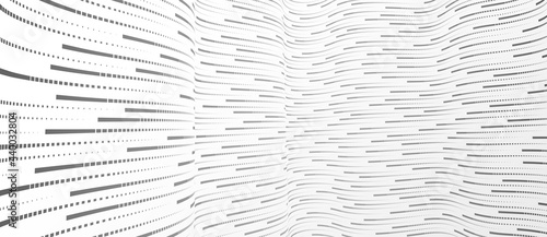 Technology vector abstract background with lines big data flow, 3D abstraction of nanotechnology and science, electronics and digital style, wire net dimensional perspective.