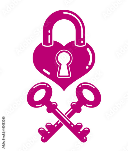 Heart shaped padlock vector...