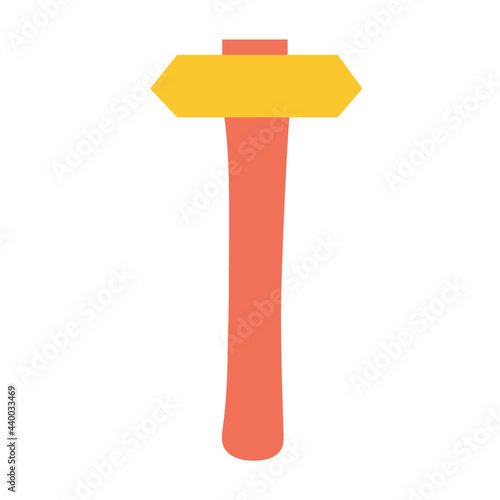 Hammer with a sharp end for repair and construction on an isolated background. Construction or renovation. Element for design icon or logo.