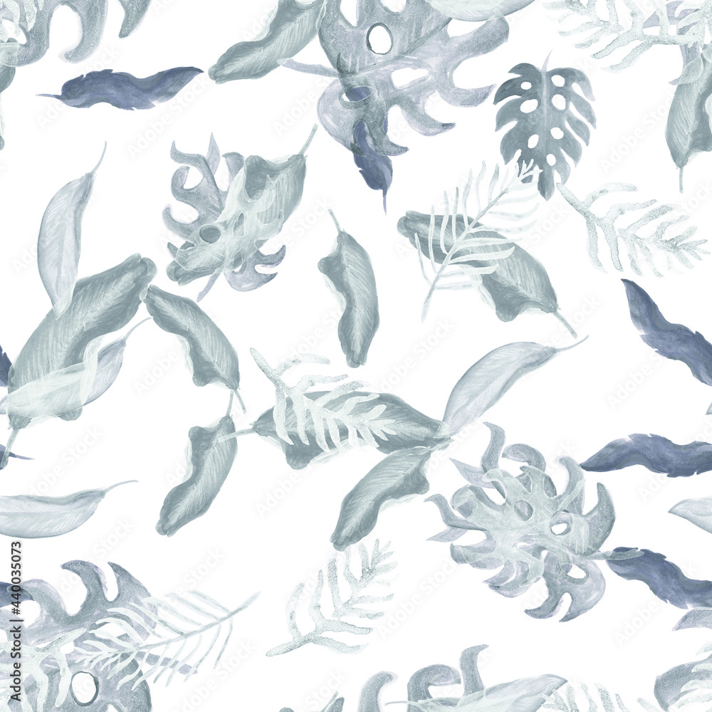 Black Seamless Set. White Watercolor Textile. Gray Pattern Textile. Tropical Design Floral Foliage. Summer Leaves Nature Foliage. Vintage Leaf. Black Seamless Set. White Watercolor Textile. Gray Pattern Textile. Tropical Design Floral Foliage. Summer Leaves Nature Foliage. Vintage Leaf.