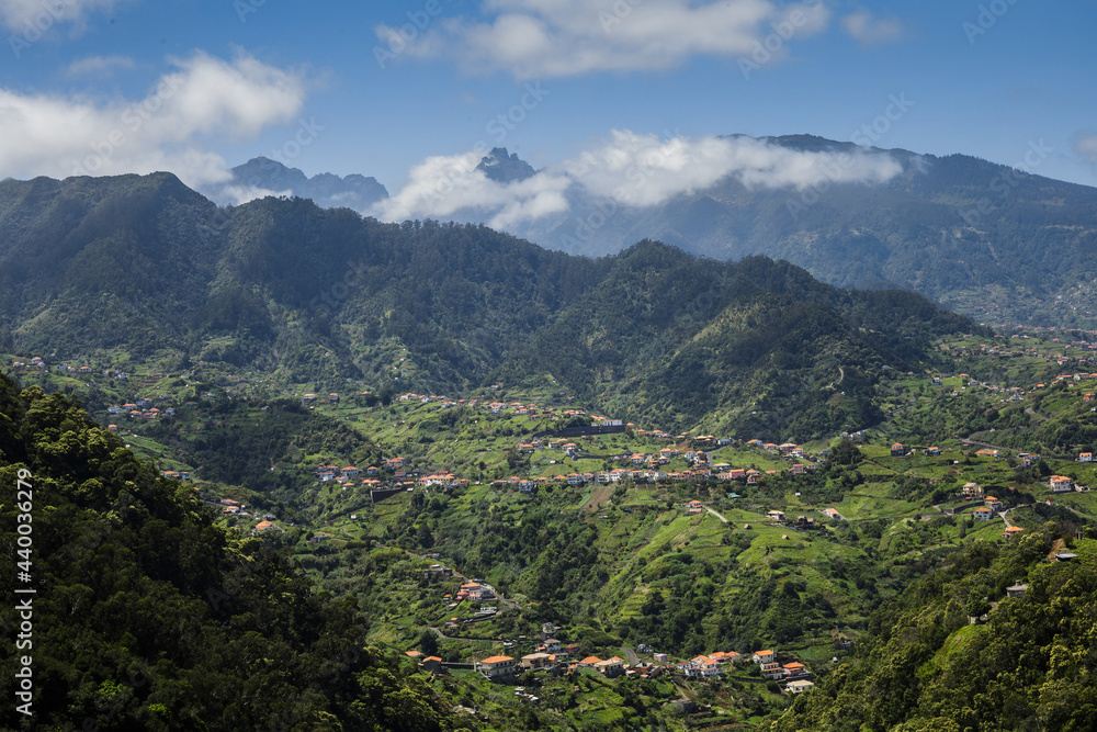 Overview of Porto da Cruz rural village in Madeira island
