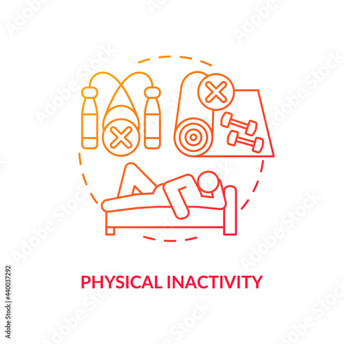 Physical inactivity concept icon. Sitting or laying down during day. Lazy lifestyle. Health problems treatment abstract idea thin line illustration. Vector isolated outline color drawing